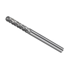 CoCud Tungsten Carbide Rotary Burrs File, 1/8" Shank 1/8" Dia, Double Cut Cylinder Shape Rotary Burrs Tool - (Applications: for Metal Carving)