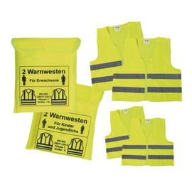 RAU Car hi-visibility safety vest for the whole family, 2 adult vests + 2 child vests.