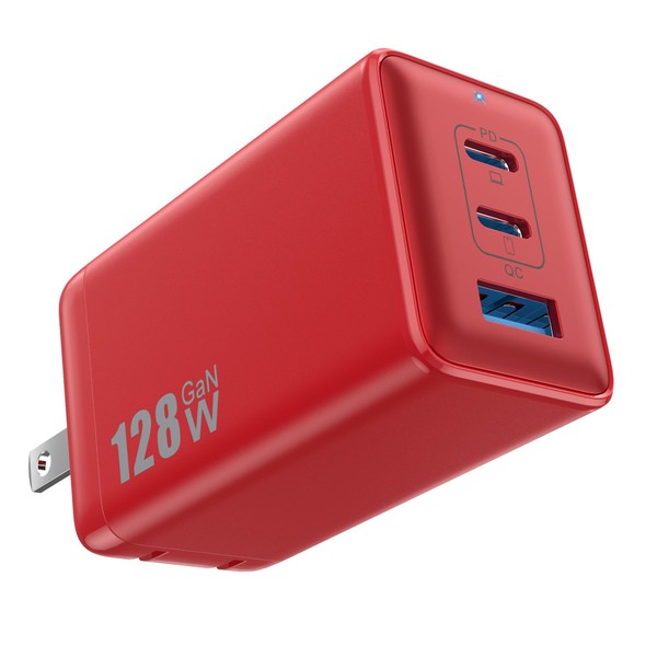 Pxwaxpy 128W USB C Wall Charger,GaN III 3-Port Fast Charging