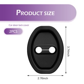 Door Lock Strike Protector, Silicone Silent Shock Absorption Pad, Rust-Proof Door Lock Cover Protective Pads, Universal for Most Cars (Black)