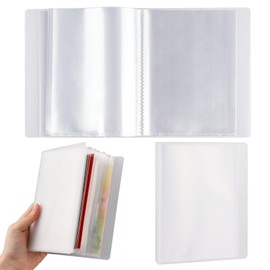 OTCRAFT 40 Pages/Set A6 Sticker Photo Storage Album; Stamp Cutting Dies Storage Book Organizer Folder for Postcards Stickers, Photo, Clear Stamps, and Cutting Dies 11.2x6.4inch （Clear）