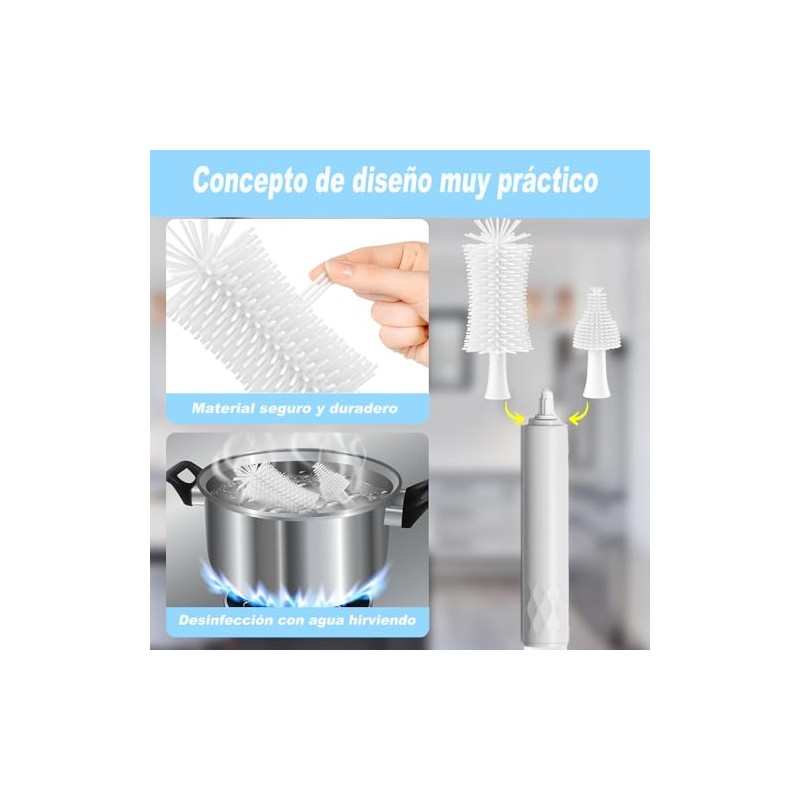 Cepillo de Botella Eléctricos, Juego de cepillos eléctricos para limpiar