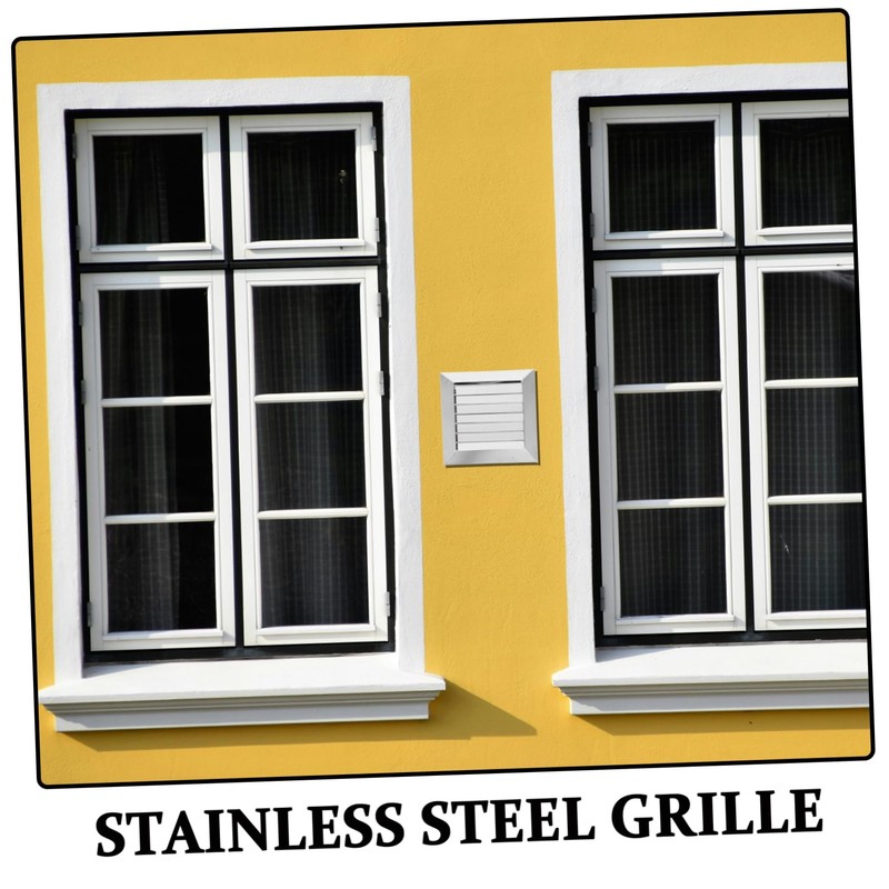 TEHAUX Stainless Steel Vent Grille with Adjustable Louvers Rainproof Wall