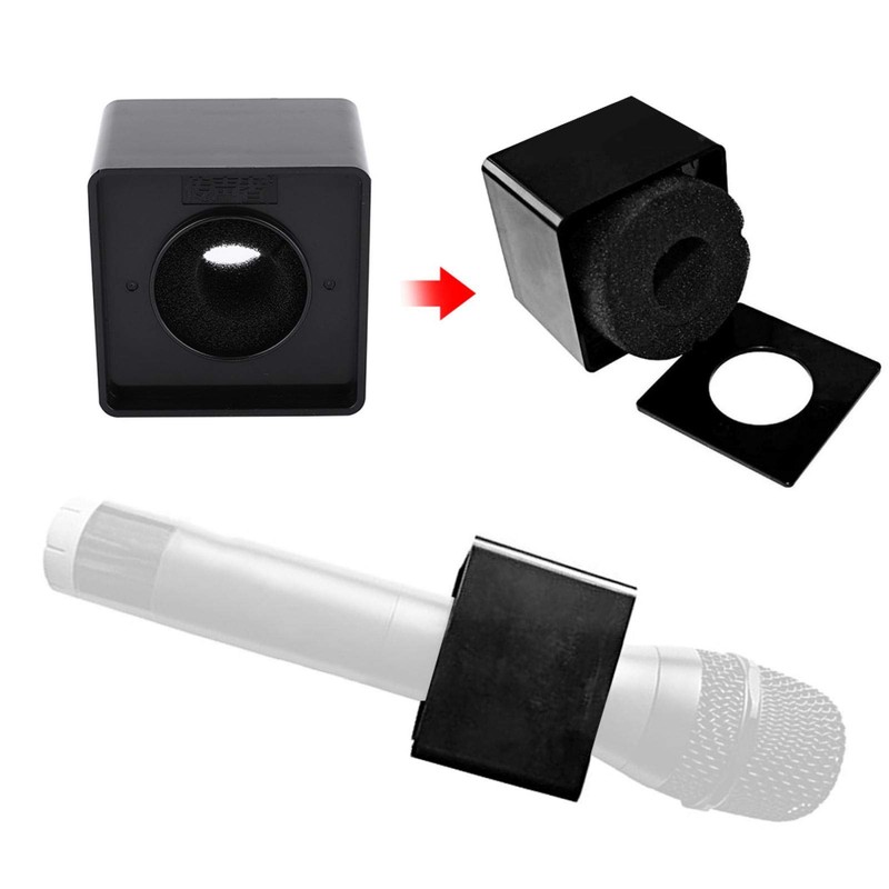 Mic Flag, Cube Shaped Portable Black 41mm Diameter Microphone Logo