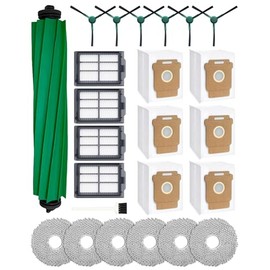 24 Pcs Accessories Kit for iRobot Roomba Plus 405 Combo/505 Combo/507 Combo Robot Vacuum Cleaner: 1 Main Brush, 6 Dust Bags, 6 Mop Pads, 4 Filters, 6 Side Brushes and 1Cleaning Brush(400/500 Series)
