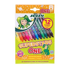 JOLLY Superstar One Fibre-Tip Pens High-Quality Felt Tip Pens Washable 12 Fibre-Tip