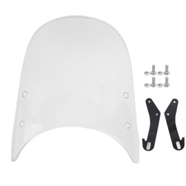 Motorcycle Wind Deflector Universal AntiCrack Scratch Resistant Fit for Triumph Bonneville 57in Round Headlights(Transparent )