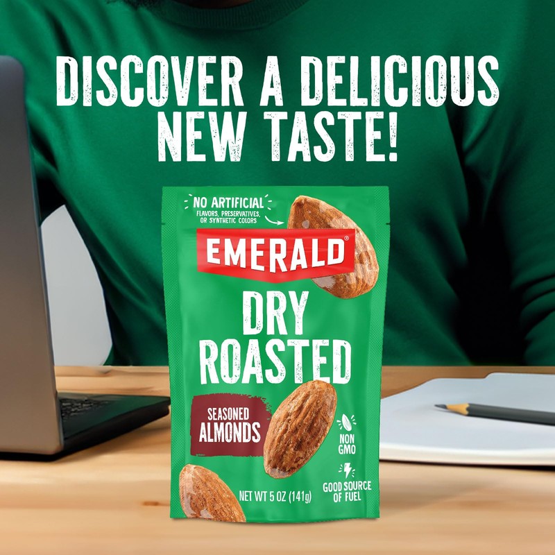 Emerald Nuts Dry Roasted Almonds (1-Pack) | 5 Oz Resealable