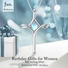 TOUPOP Moonstone Cross Necklace for Women Sterling Silver June Birthstone
