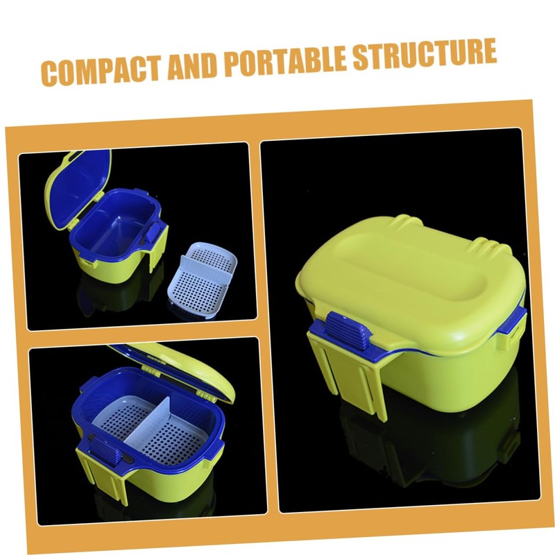 BUGUUYO Dual Layer Fishing Bait Holder Container Capacity Worm Storage