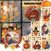 12 Sheets Thanksgiving Window Clings Maple Leaves Window Static Stickers