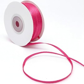 Capesaro Hot Pink Ribbon - Solid Color Thin Satin Ribbon,1/8 inch x 100 Yards Double Face Gift Ribbon for Crafts