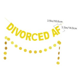 FELTECHELECTR 2pcs Divorced Glitter Banners Premium Sign for Divorce Themed Party Decorations Lightweight Easy to Hang for Wall Window and Photo Booth Decor Golden Color