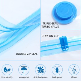 CKCLR Vakuumbeutel 5 Stück Mittel 80x60 cm, Vakuum Aufbewahrungsbeutel Reise Vakuum Wiederverwendbar Kleiderbeutel für Kleidung Bettdecken Bettwäsche Kissen