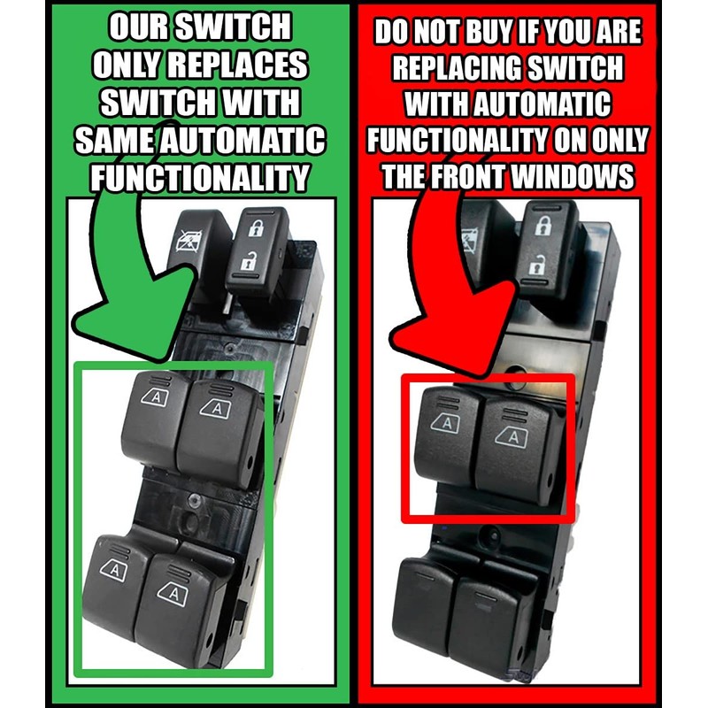 SWITCHDOCTOR Window Master Switch for 2009-2014 Nissan Maxima SV 25401-9N00D