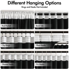 MIULEE Black Velvet Curtains 108 inches Long 2 Panels - Luxury Pinch Pleated Room Darkening Window Drapes for Bedroom Living Room Thermal Insulated Super Soft Blackout, Back Tab Rod Pocket