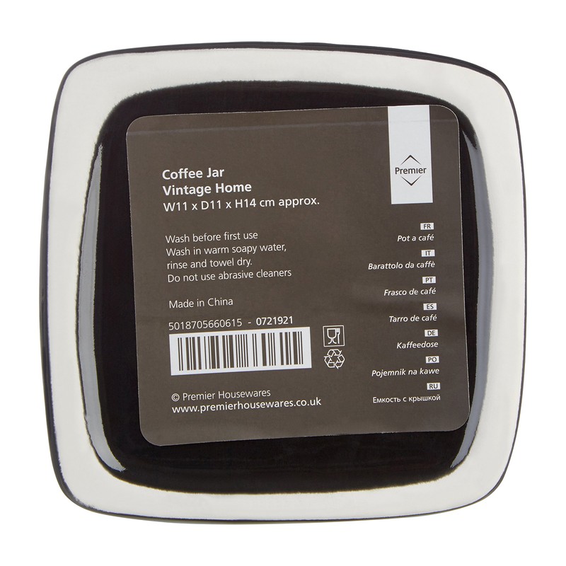 Premier Housewares Vintage Home Coffee Canister - Black