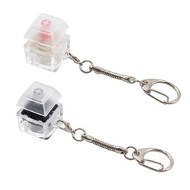 2pcs Key Fidget Keychain Decompression Finger Keyboard Stress Relief Fidget Button Mechanical Keyboard for Boring Time