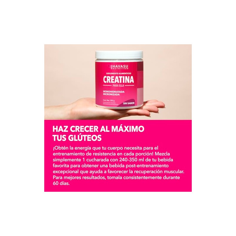 Creatina Monohidratada para Mujeres Sin Sabor | Micronizada | Polvo,