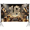 BlissYard Happy 18th Birthday Backdrop Banner 71x43 Inch Black and