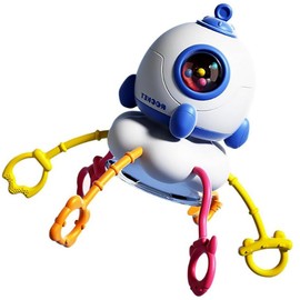 ZhildChen Montessori Sensory Toys Learning Educational Toddler Toys Color Sorting Silicone Pull String Toy for Toddlers Baby Fidget Sensory Toy Plane Travel Game for Boys Girls Gift (Blue)