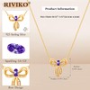 RIVIKO Bow Feb Birthstone Necklace for Women,925 Sterling Silver Gold