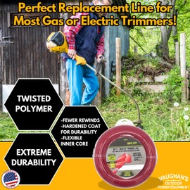 Vaughan's Master Line .105" Trimmer Line, 90ft | Twisted Polymer | Heavy-Duty Universal Weed Eater String for Gas & Electric Models | Made in The USA (6 Pack)