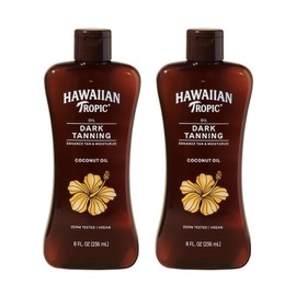 Hawaiian Tropic Dark Tanning Sun Care Moisturizing Oil 8 Ounces, 2 Count (Pack of 1)