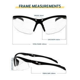 Bifocal Safety Glasses - Safety Glasses With Readers for Healthcare, Woodworkers, Motorcyclists, Workshop - Ansi Z87+ - Polycarbonate Lenses - (Clear, 1.50)