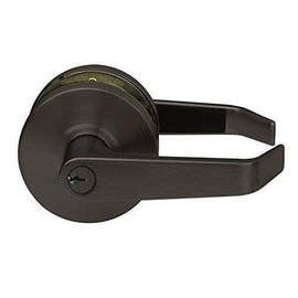 Lawrence Commercial Lever Door Lock - Heavy Duty Locking Commercial Door Handle Keyed Entry, Grade 2 Door Handle with Lock and Key - Oil Rubbed Bronze, Classroom Function Embassy Series