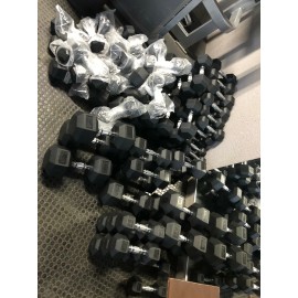 Unbranded New Dumbbells Hex Rubber Coated from 5 to 25 lbs Dumbbell - 25 lbs pair