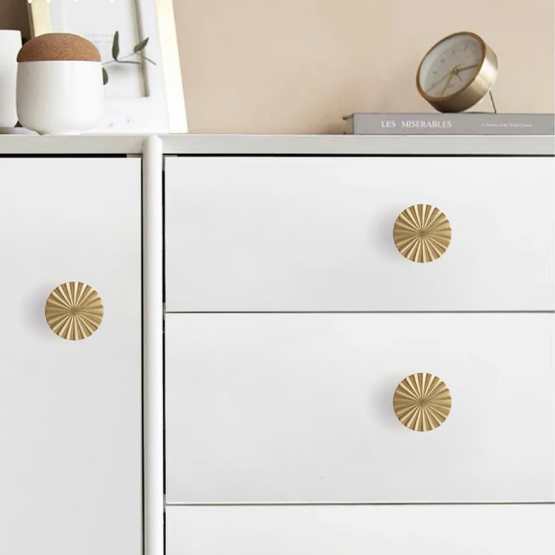 TKWINKT 6 Pack Cabinet Knobs Gold Drawer Knobs 1.42 inch