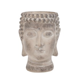 Buddha - Face Flower Pot - Head Planters - Garden Statue - Cactus Succulents Planter Pot Indoor Outdoor Planter with Drainage Hole Unique Garden Farmhouse Decor 6.25*6.5*8.25 Inch Newman House Studio