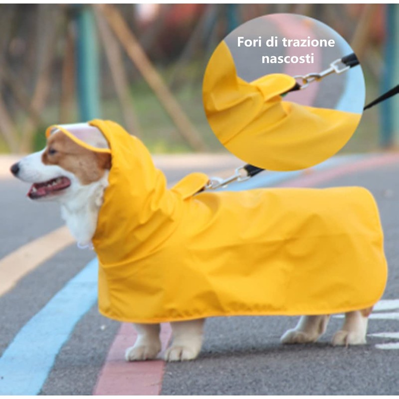LATRAT Dog Raincoat, Waterproof Pet Raincoat with Hood Adjustable Coat