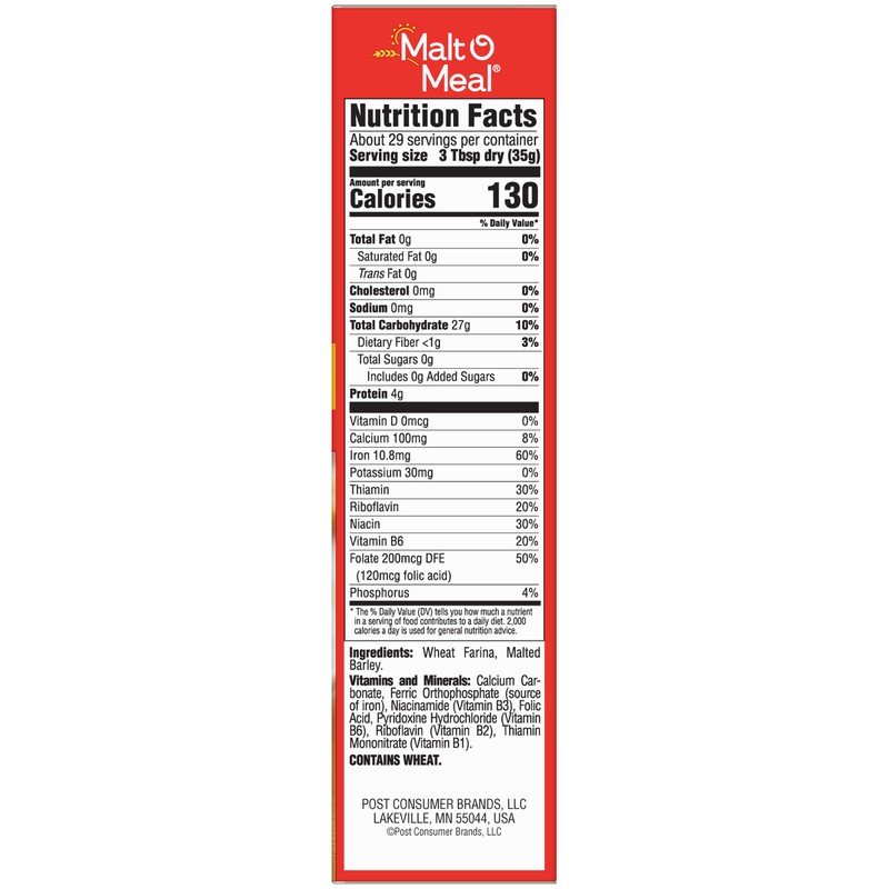Malt-o-Meal Hot Wheat Cereal, Original Flavor, Quick Cook Breakfast, 36