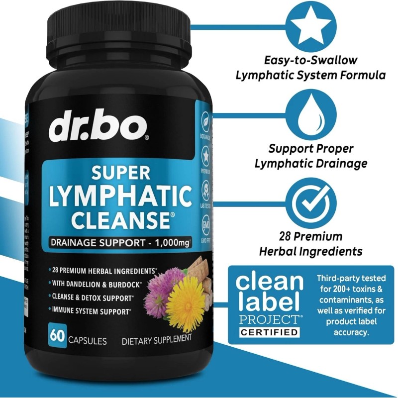 DR. BO Lymphatic Drainage Supplements Pills - Lymphatic Support Total
