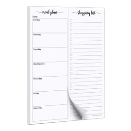 321Done 321Done Magnetic Meal Planning Pad, 5.5x8.5, Meal Plan Grocery List Combo, Made in USA, Weekly Menu Plan with Tear-Off Shopping List, Magnet to Stick to Fridge, 50 Perforated Pages, Sunday Start