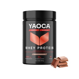 YAOCA I Proteína Whey I 500 g I 17 Servicios I 23 g de Proteina por Servicio I Sabor Chocolate I Con Creatina y Magnesio I Sin Azúcar                 