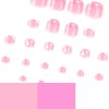 24 Pcs Pink Press On Toenails for Women,YEFIUO Acrylic Fake