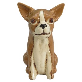 Shudehill Giftware Village Pottery Top Dog Hand Finished Vase - Yorkshire Terrier, Springer Spaniel, Jack Russell, Frenchie, Dalmatian, Dachshund, Chihuahua Cute Dog Designs (Chihuahua)