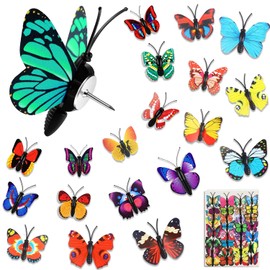 GOUWEIBA 40 Packs Decorative Thumb Tacks - Cute Push Pins Colorful Pushpins for Photo Wall Cork Board Bulletin Board Home Office Decor Cubicle Decorations (Butterfly) | GOUWEIBA