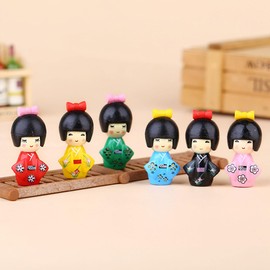 IMIKEYA 12pcs Japanese Dolls Miniature Kimono Figurines - Cute Resin Asian Geisha Decor for Home - Office Party Table and Fairy Garden Decoration