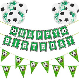 Football Birthday Decorations Boys Sports Happy Birthday Banner Bunting Kids Football Birthday Party Banner Balloons by Wonsta W020