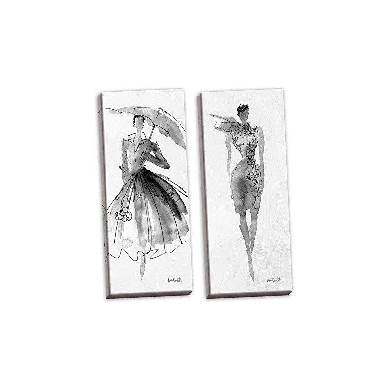 Gango Home Décor Trendy Runway Fashion Model Sketch Panel Sets