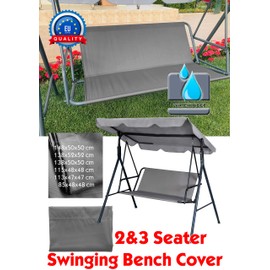 PETELA Replacement Swing Seat Cover Garden Swing Seat Cover Hammock Chair Garden Swing Chair Outdoor Garden Chair Covers Bench Cover (148cm52cmx52cm, Grey)
