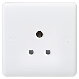Knightsbridge CU5U Curved Edge 5 A Unswitched Round Pin Socket, White