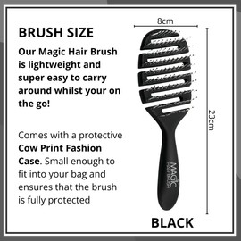 Magic Hair Brush – Estampado de vaca negra