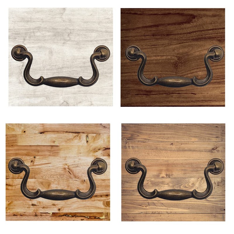 Universal Hardware Vintage Cabinet Brass Handle Drawer Drop Swan Neck