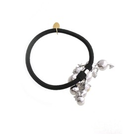 VINGTAINE H7603-S-HGOM Hair Elastic Hair Cuff, Pony Hook, Pearl, Bijou, Design, Stone, Hair Accessory