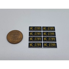 Hubcap hobbies/ Railroad Yard 1/18 50’s Era Black New York license plate decals for diecast Vehicles (set of 8